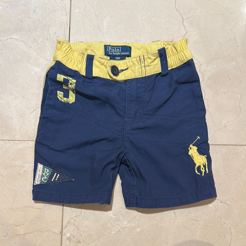 Polo by Ralph Lauren Kids Navy and Yellow Shorts